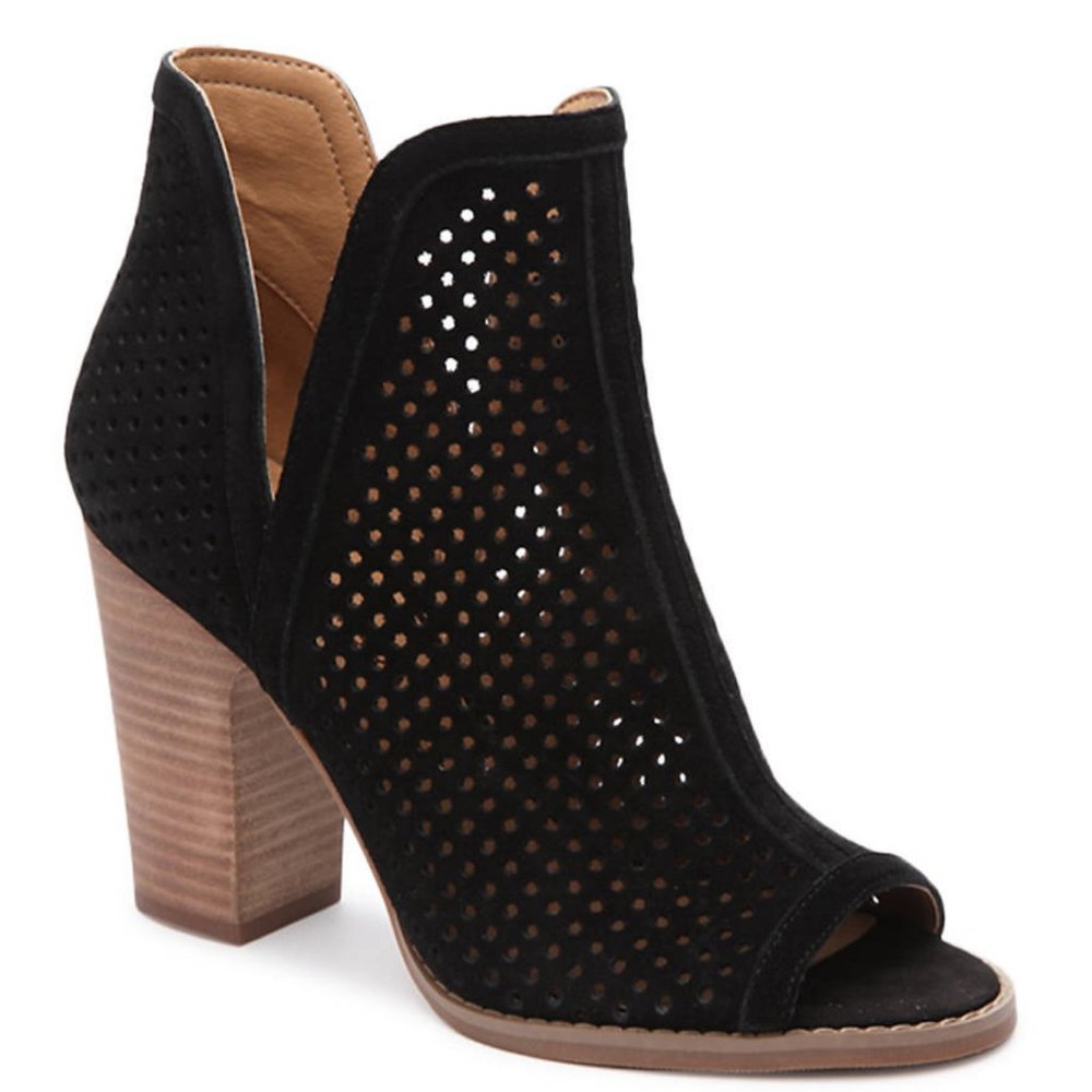 Lucky Brand Larise Peep Bootie Perforated Suede